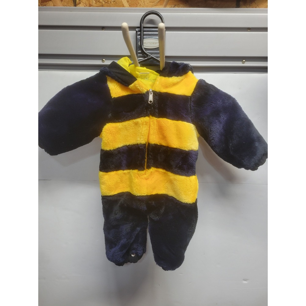 Celebration Halloween Infant Bumble Bee Costume Plush Hooded Jumpsuit 0-12M‎
